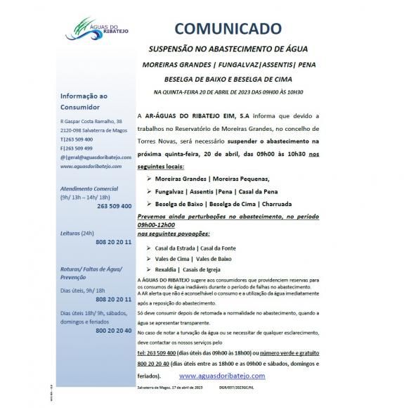Informa&ccedil;&atilde;o &Aacute;guas do Ribatejo